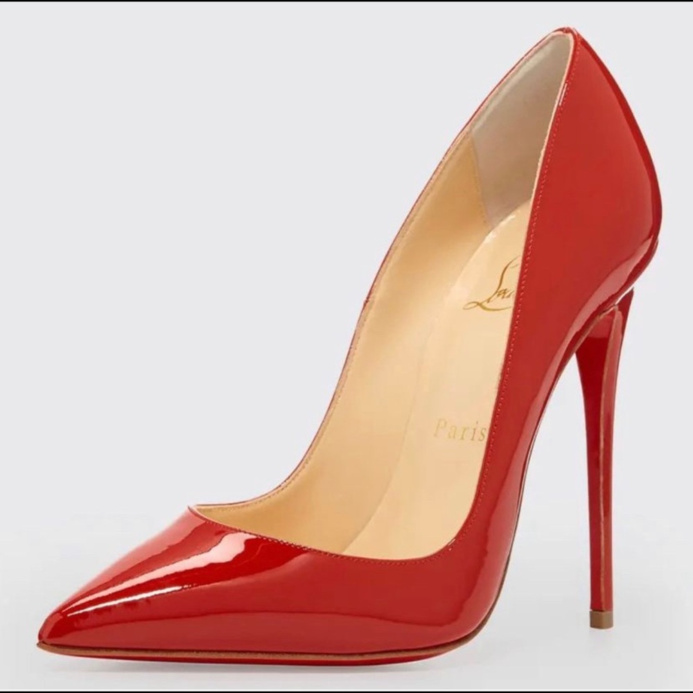 Red Christian Louboutin So Kate Patent Pointed-Toe Pump 120mm